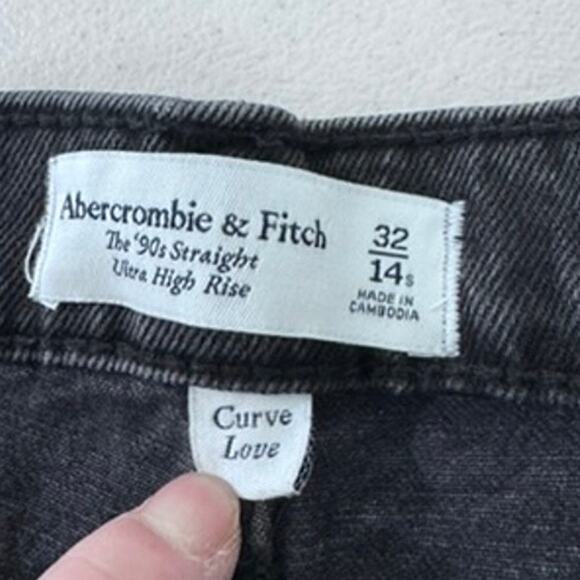 "Abercrombie & Fitch" Womens Jeans, The mom Straight High Rise,Curve Love,SZ 14 - Picture 3 of 7
